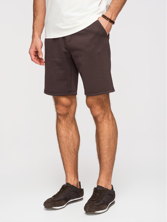Ombre Ombre Szorty materiałowe OM-SRSK-0124 Brązowy Regular Fit