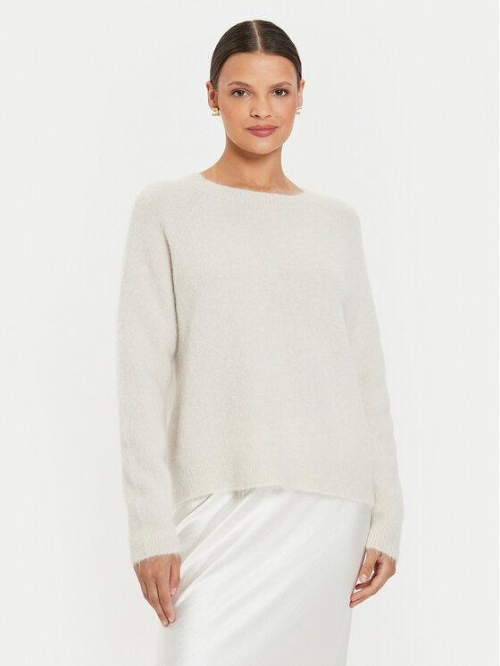 Kontatto Kontatto Sweter 3M0229 Kremowy Relaxed Fit