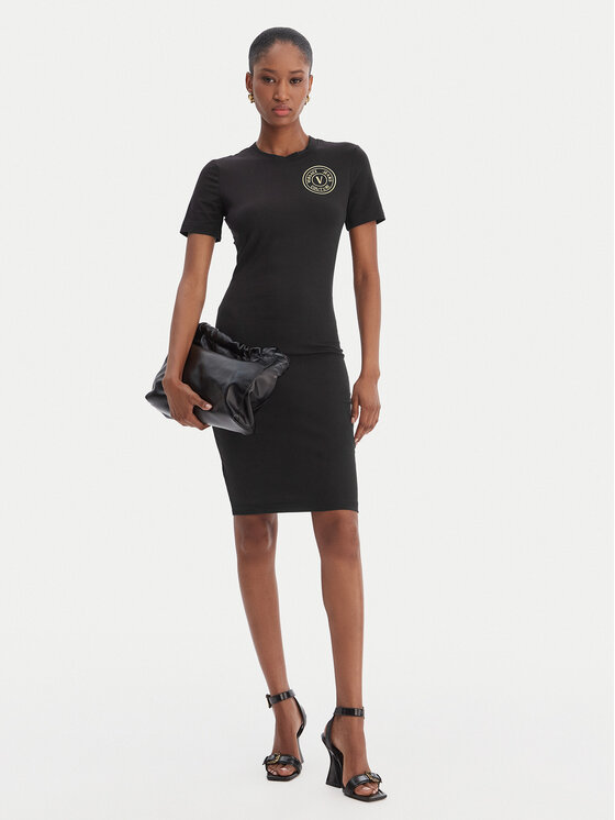 Versace Jeans Couture Versace Jeans Couture Rochie de zi 80HAOT02 CJ03T Negru Slim Fit