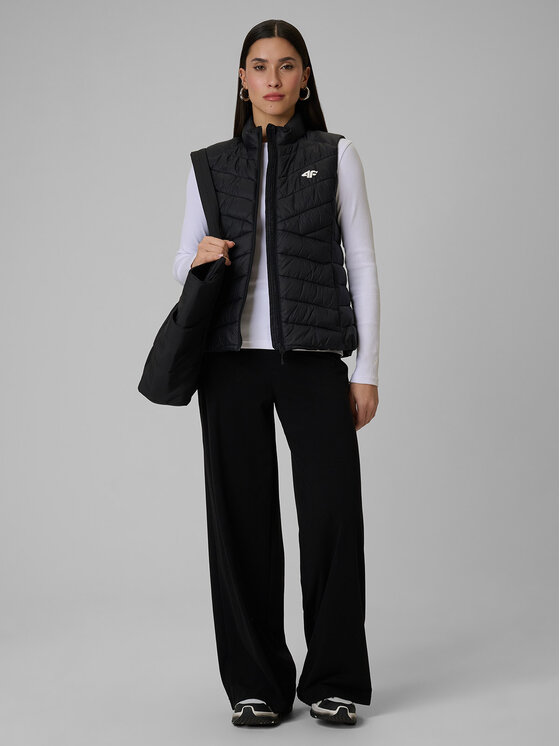4F 4F Kamizelka MIDSHOP TEXTILE Czarny Slim Fit