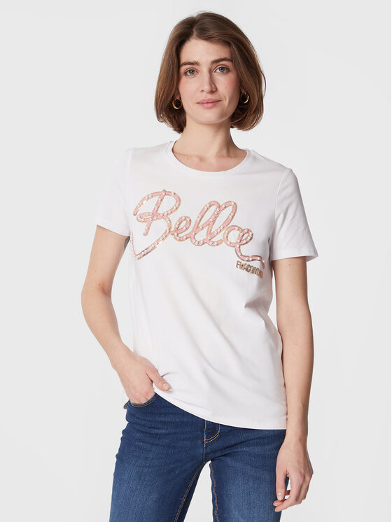 Fracomina Fracomina T-Shirt FR23ST3003J401N5 Bílá Regular Fit