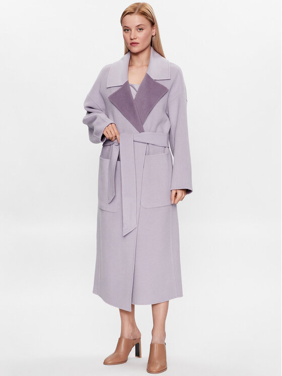 Calvin Klein Palton de lână K20K205855 Violet Regular Fit