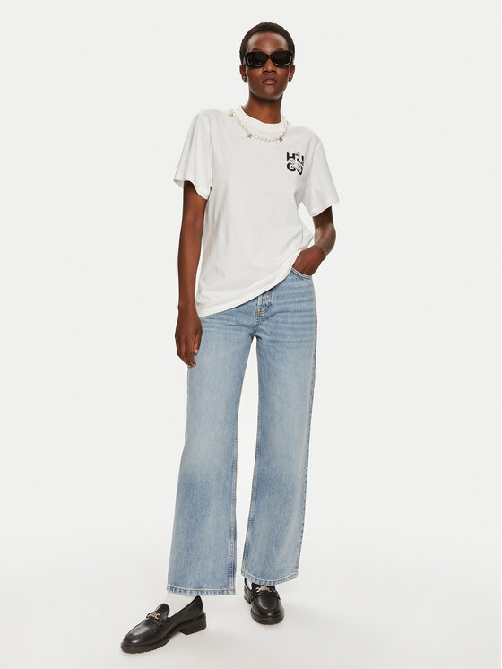 HUGO Hugo T-Shirt Vintage 50520307 Écru Relaxed Fit