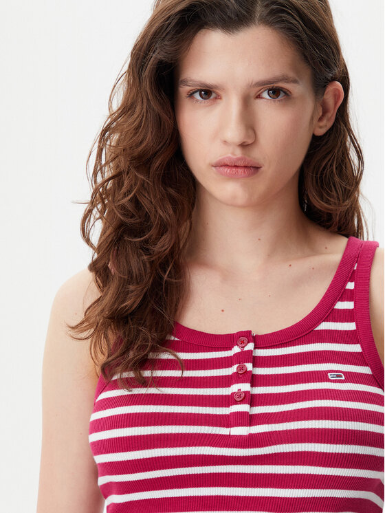 Tommy Jeans Tommy Jeans Top DW0DW19492 Crvena Slim Fit