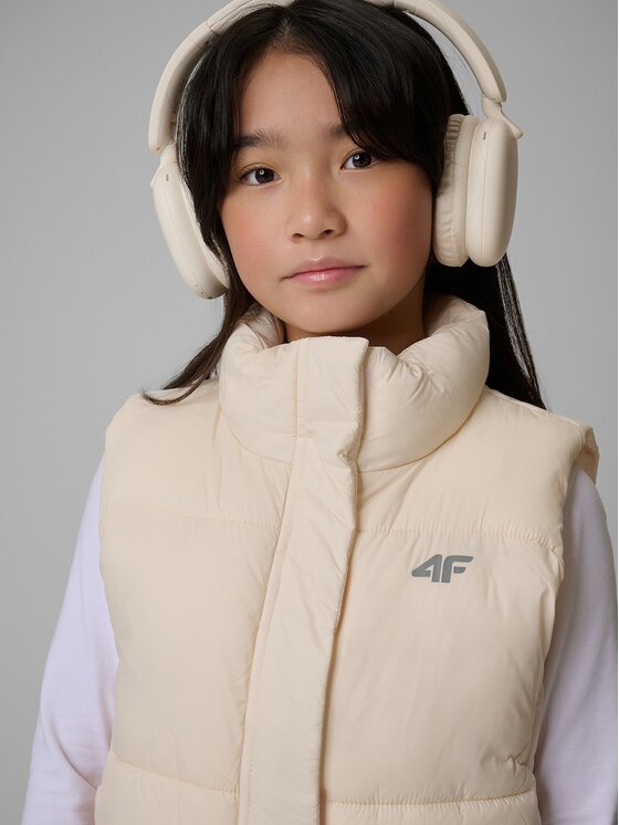 4F 4F Gilet 4FJWSS26TVJAF312-12S Bianco Regular Fit