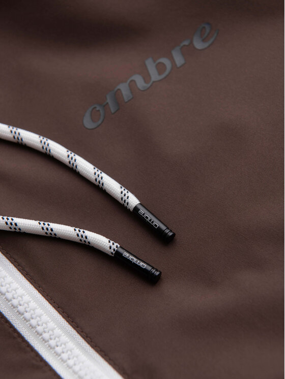 Ombre Ombre Wiatrówka OM-JANP-0242 Brązowy Regular Fit