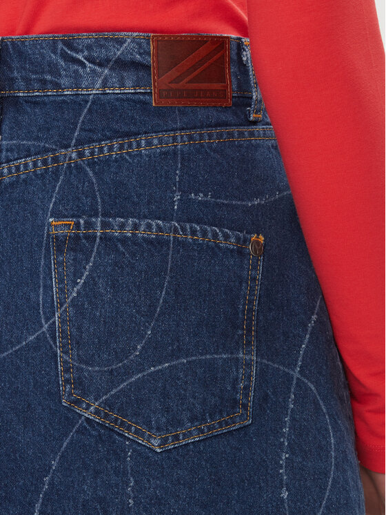 Pepe Jeans Pepe Jeans Spódnica jeansowa Winnie PL901097 Granatowy Regular Fit