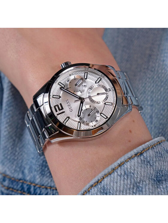 Guess Guess Hodinky GW0760L1 Stříbrná