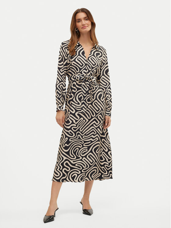 Vero Moda Košeľové šaty Vigdis 10323267 Čierna Regular Fit