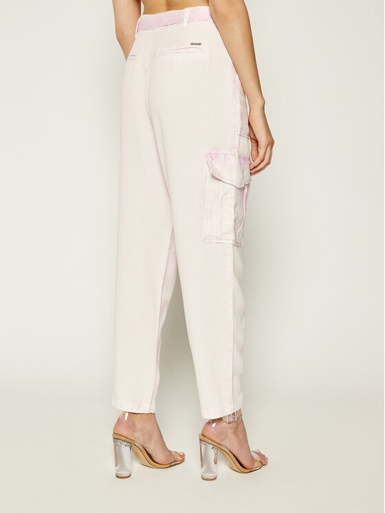 Guess Guess Džinsi Silvia Cargo W02B06 WCRT1 Rozā Regular Fit