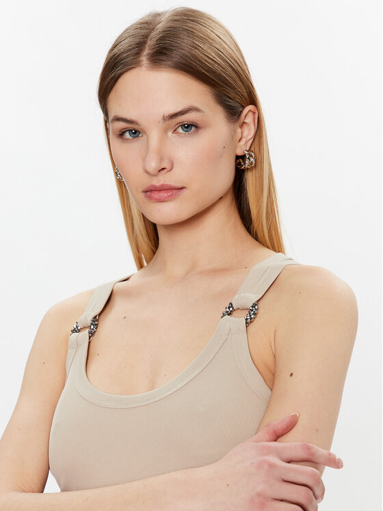 Guess Guess Vsakodnevna obleka Christina W3GK24 KAQL2 Bež Slim Fit