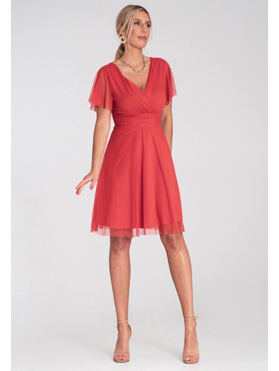 FIGL FIGL Koktejlové šaty M1206 Oranžová Flared Fit