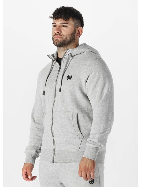 PITBULL PITBULL Bluza Small Logo Szary Regular Fit