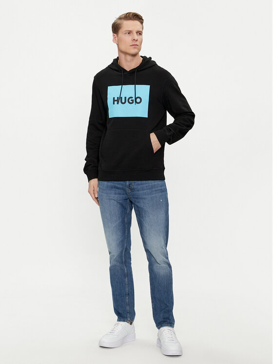 HUGO Hugo Majica dugih rukava Duratschi223 50473168 Crna Regular Fit