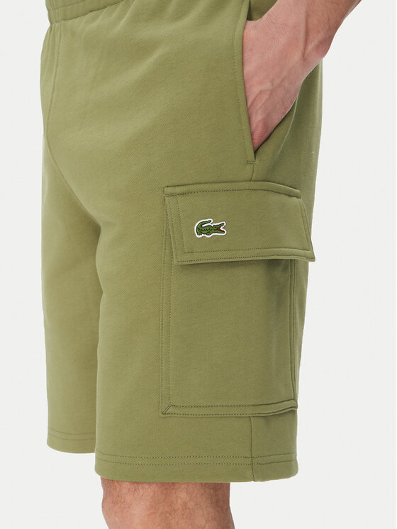 Lacoste Lacoste Szorty sportowe GH9743 Khaki Regular Fit