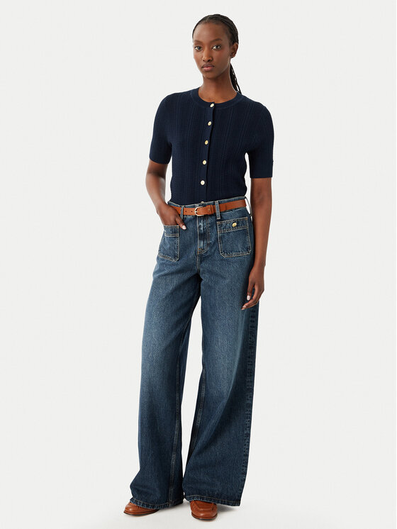 Tommy Hilfiger Tommy Hilfiger Kardigan Summer WW0WW50070 Tumesinine Slim Fit