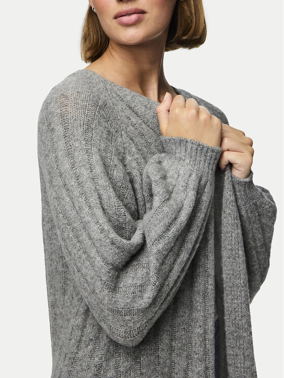Pieces Pieces Pletena jopica Maggy 17150959 Siva Loose Fit