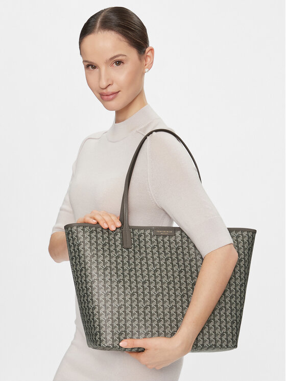 Tory Burch Handtasche Basketweave Tote 145634 Grau Modivo