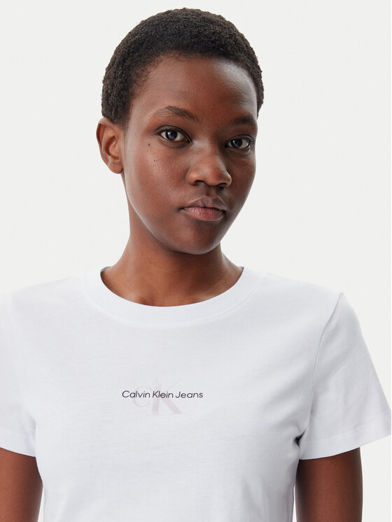Calvin Klein Jeans Calvin Klein Jeans Tricou Gradient Monologo J20J225252 Alb Slim Fit