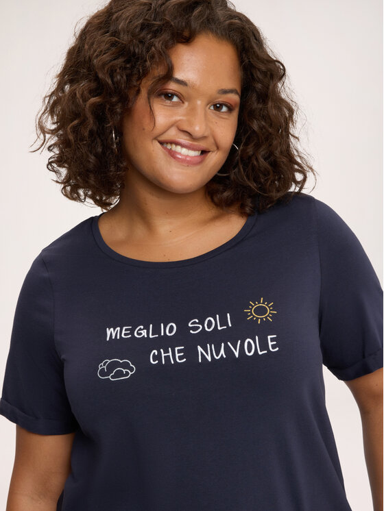 Fiorella Rubino Fiorella Rubino T-Shirt G0EPL009366N034 Niebieski Regular Fit