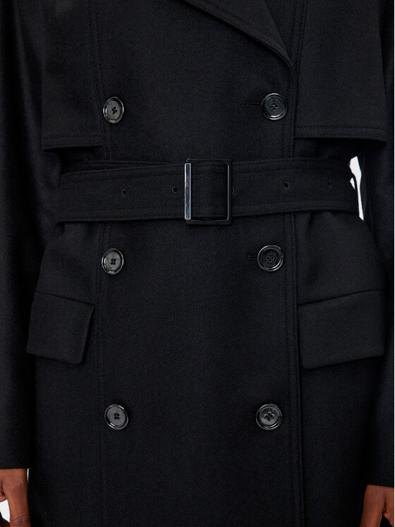 BOSS Boss Wollmantel Caspina 50518503 Schwarz Regular Fit
