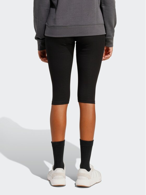 adidas adidas Legginsy Seasonal Essentials Rib Capri Czarny Fitted Fit
