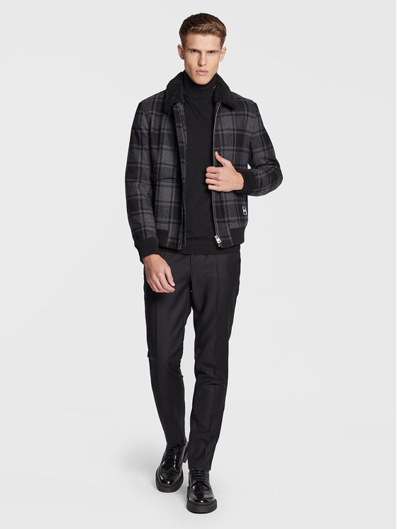 HUGO Hugo Гольф San Thomas-M 50474174 Чорний Slim Fit
