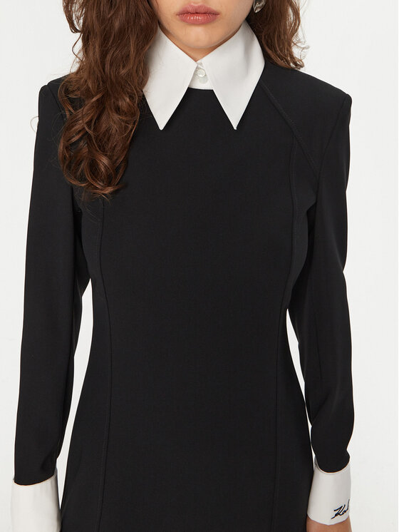 KARL LAGERFELD KARL LAGERFELD Hétköznapi ruha A1W13032 Fekete Slim Fit
