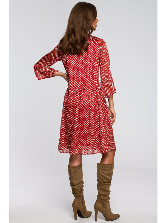 Stylove Stylove Sukienka codzienna S237 Czerwony Regular Fit