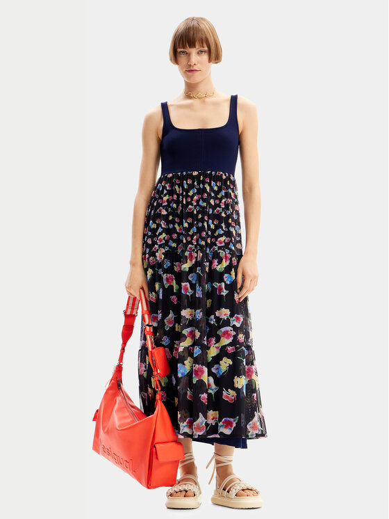 Desigual Desigual Sukienka letnia Vancouver 24SWVK58 Granatowy Regular Fit