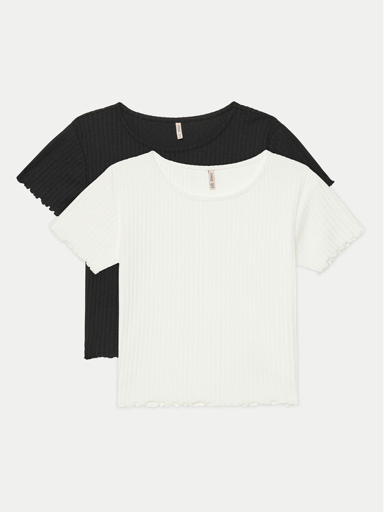 Kids ONLY Kids ONLY Σετ t-shirts Nella 15350065 Μαύρο Slim Fit