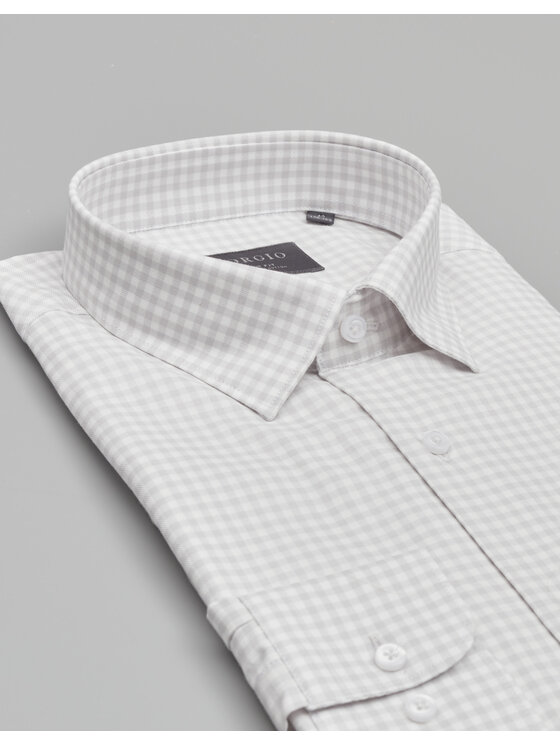 Borgio Borgio Koszula matera_00601 Beżowy Slim Fit
