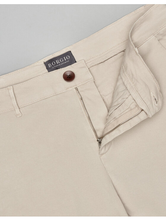 Borgio Borgio Spodnie materiałowe menfi Biały Classic Fit