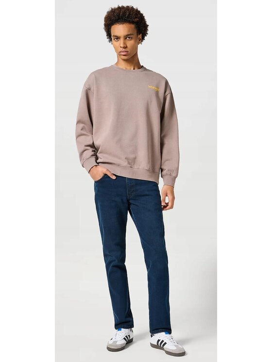 Wrangler Wrangler Bluza Crewneck Sweatshirt Beżowy Basic Fit