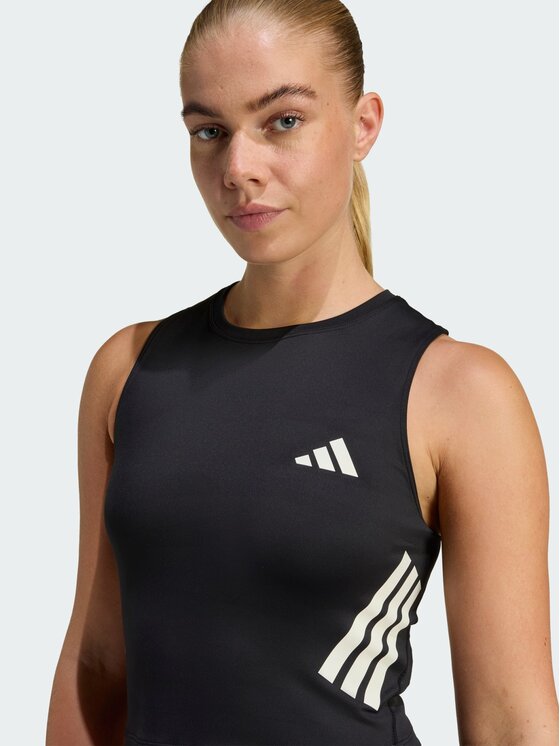 adidas adidas Koszulka techniczna adi365 Iconic Running Crop Czarny Fitted Fit
