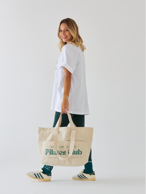 BeShaped BeShaped Torba na zakupy Welcome to the Pilates Club Zielony