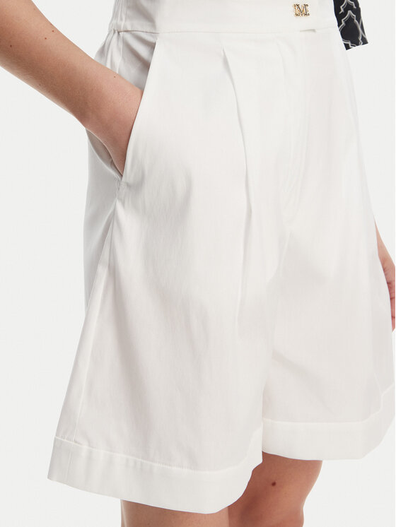 Max Mara Beachwear Max Mara Beachwear Bermudy Sultano 2516141019 Biały Relaxed Fit