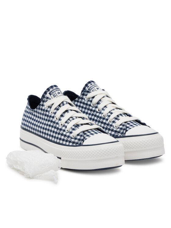 Converse Converse Modne superge Chuck Taylor All Star Lift Platform Gingham A13664C Mornarsko modra