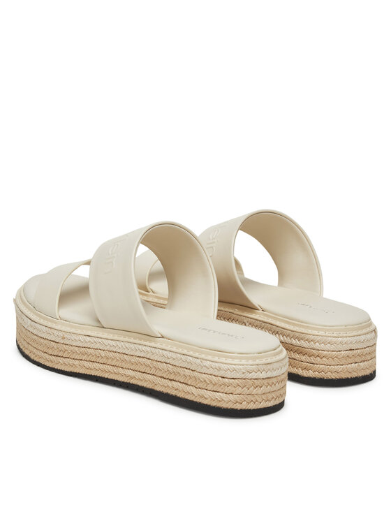 Calvin Klein Calvin Klein Espadrillas Flatform Wedge Slide - He HW0HW02374 Écru