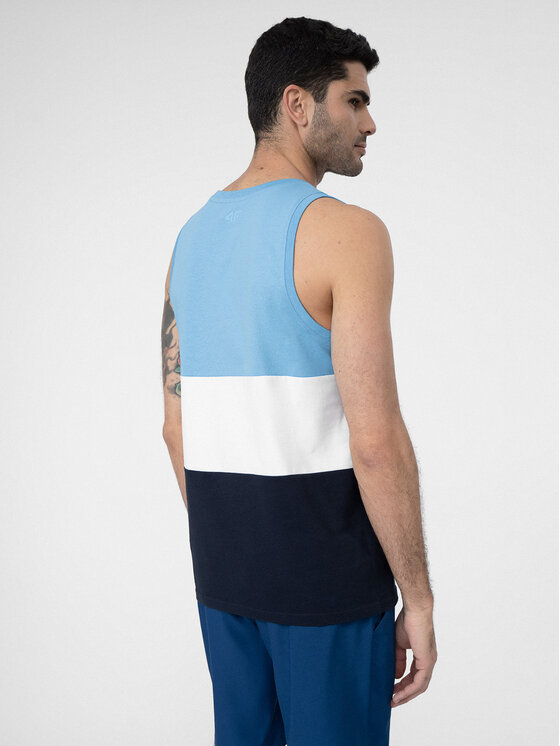 4F 4F T-krekls 4FSS23TTSHM352 Zils Regular Fit