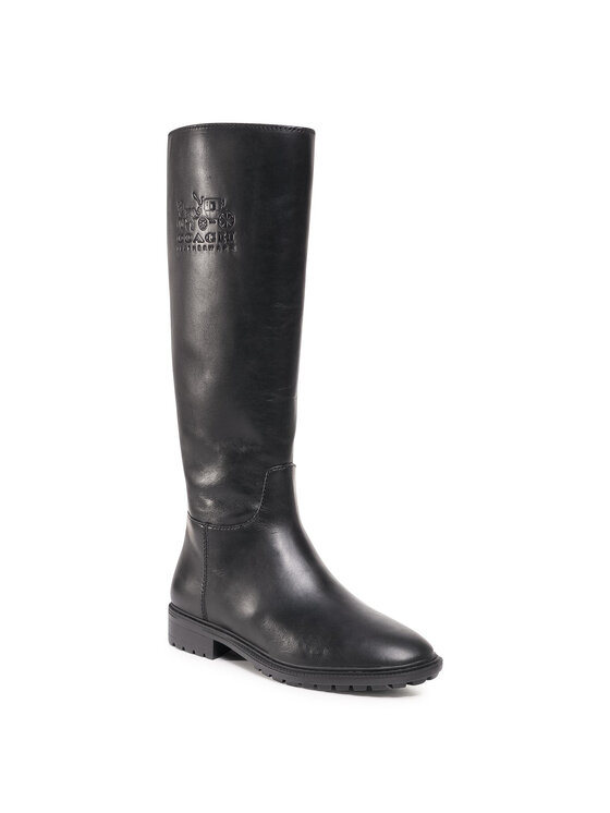 coach black riding boots