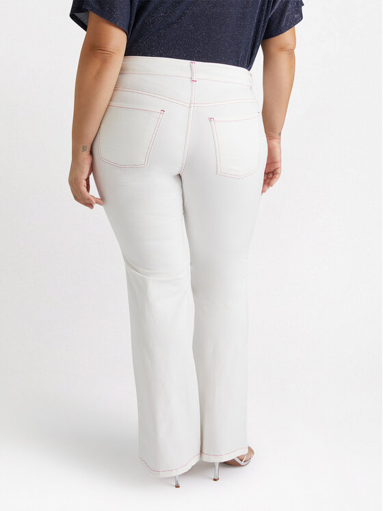 Fiorella Rubino Fiorella Rubino Pantaloni di tessuto P003T005062N011 Bianco Flare Fit