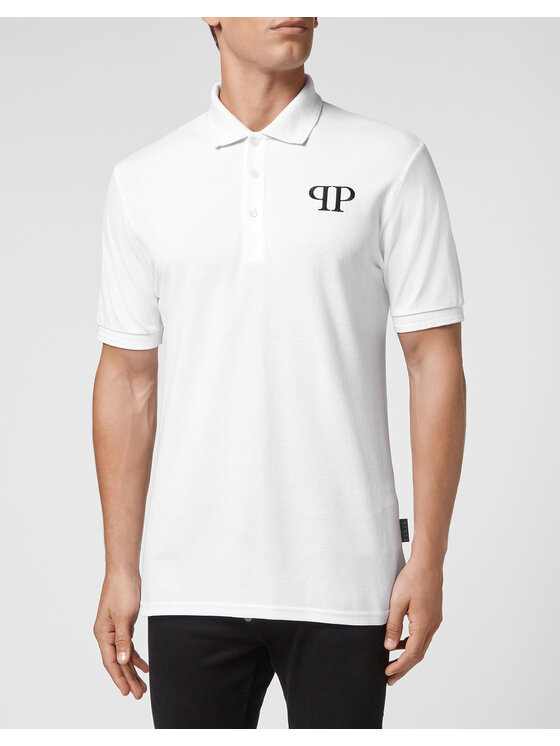 PHILIPP PLEIN PHILIPP PLEIN Polo 25477 Biały Slim Fit