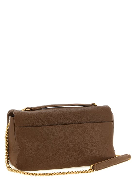 PINKO PINKO Torebka Brown Lamb Leather Shoulder Brązowy