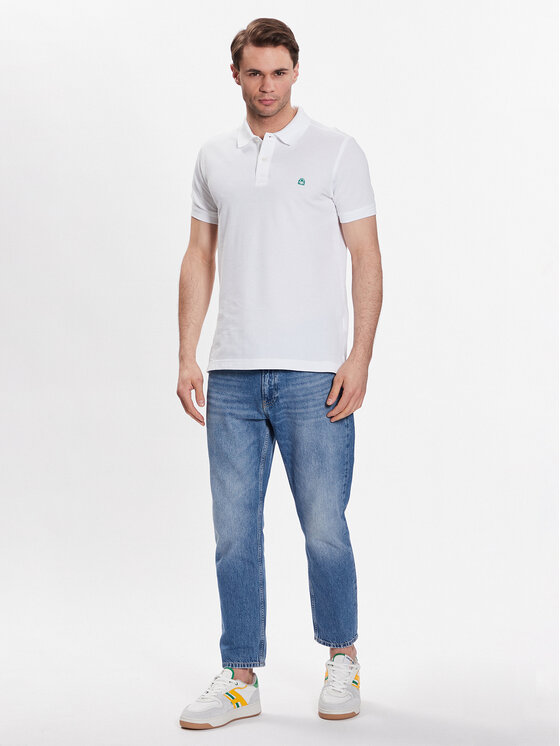 United Colors Of Benetton United Colors Of Benetton Polo 3089J3179 Biały Regular Fit