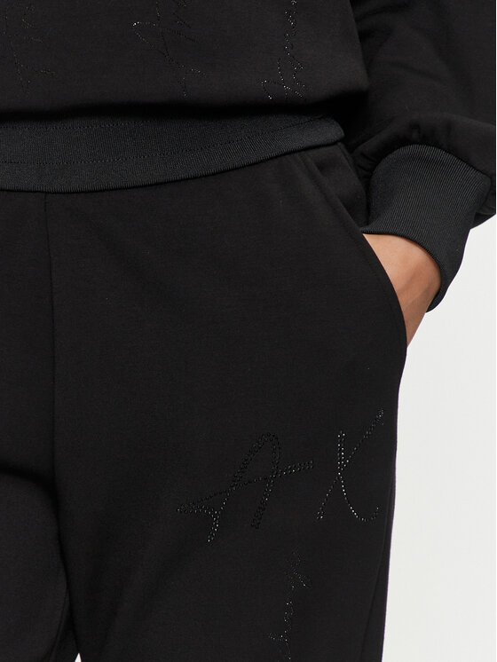 Armani Exchange Armani Exchange Spodnji del trenirke 6DYP84 YJEZZ 1200 Črna Loose Fit
