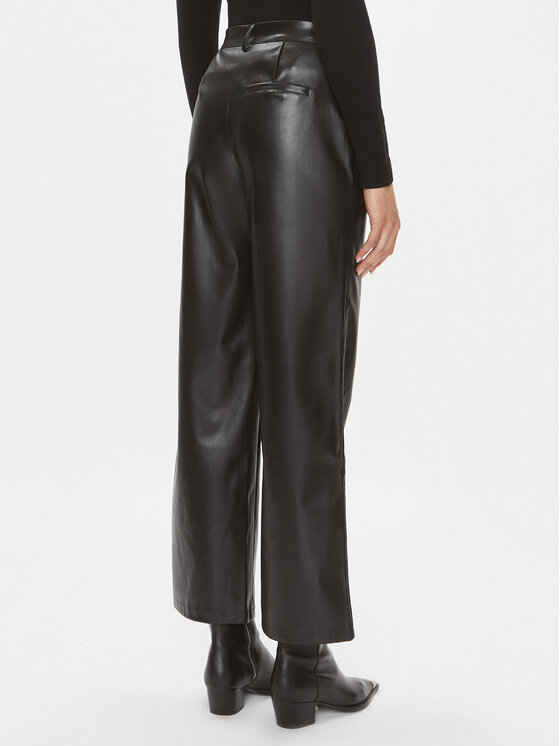 JDY JDY Pantaloni din imitație de piele 15303223 Negru Regular Fit
