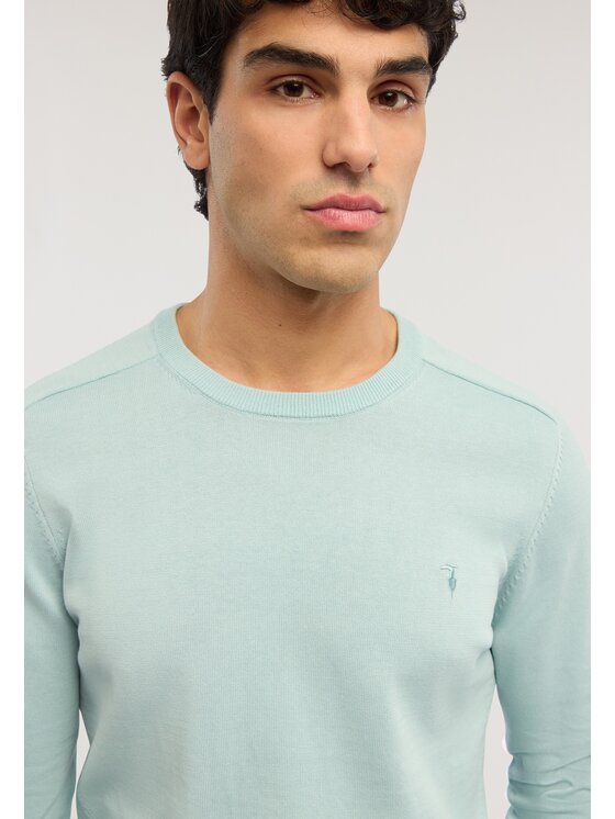 Trussardi Trussardi Sweter M0598000064N014 Turkusowy Regular Fit