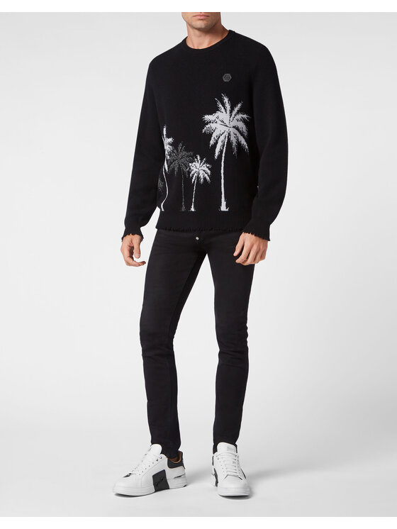 PHILIPP PLEIN PHILIPP PLEIN Sweter 2597 Czarny Regular Fit