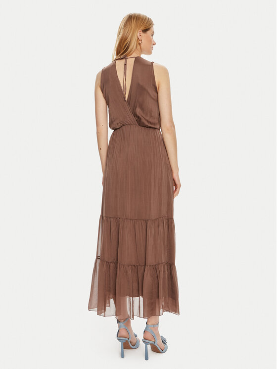 Haveone Haveone Sukienka letnia AFF-L010 Brązowy Regular Fit